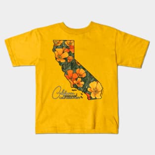 California State Poppies Kids T-Shirt